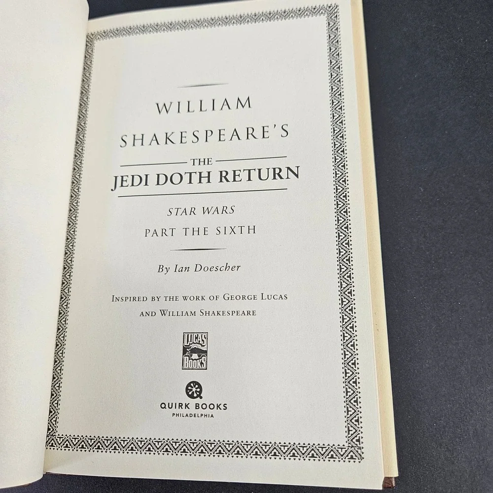 William Shakespeare's The Jedi Doth Return Star Wars Ian Doescher Hardcover